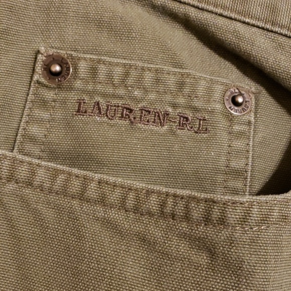 Ralph Lauren denim khaki green capri - Picture 2 of 6
